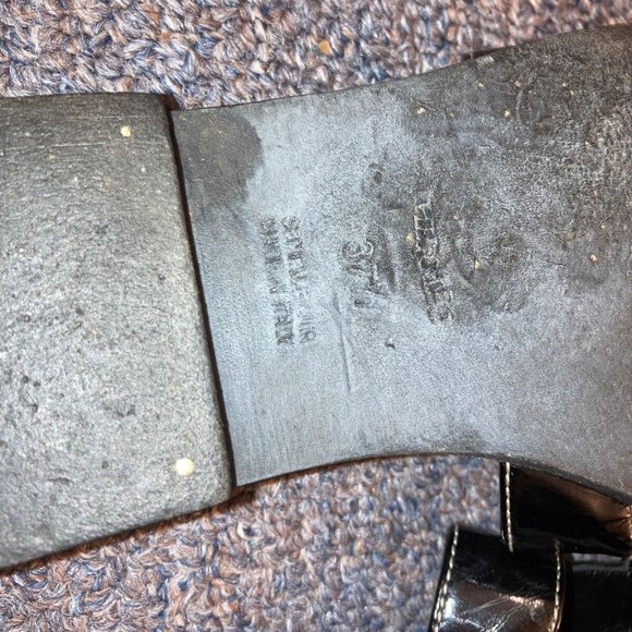 🌺Hermes black patent leather flat sandals 37.5🌺 - Picture 7 of 11